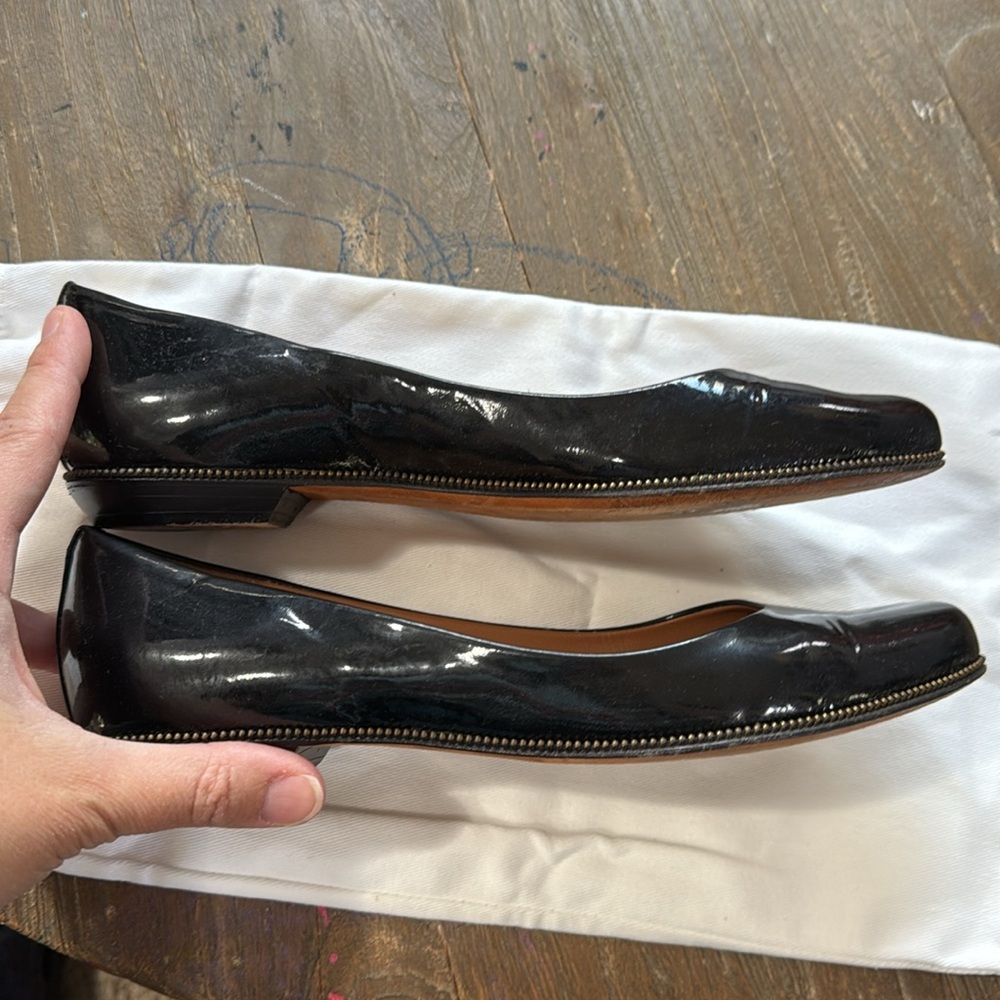 Givenchy Black Flats with Zipper Detail Size 7/7.5 - Picture 10 of 11
